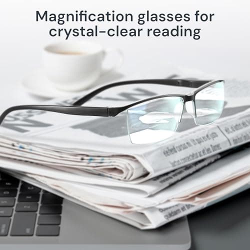 Gaoye Executive Style Reading Glasses Men - Durable Readers with Blue Light Filtering- Comfortable Fit with TR90 Frames
