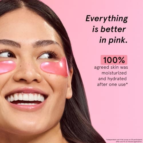 grace & stella Award Winning Under Eye Mask - Christmas Gifts for Teens, Self Care Gifts for Women, Reduce Dark Circles, Puffy Eyes, Undereye Bags, Wrinkles, Under Eye Patches - Vegan (24 Pairs, Pink)