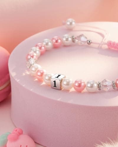 Adjustable 4-9 in Bracelet with Number Charm, Happy Birthday Gifts for Daughter Granddaughter Niece Little Girls Birthday Gifts for Kids, 1 2 Year Old Girl Birthday Bracelet B0H8SMJMX5