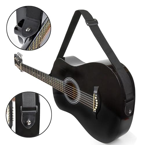 Classical Acoustic Guitar For Kids By MasterPlay- 30” Beginner Guitar For Learners- Accoustic String Starter Kit: Guitar Bag, Tuner, Strap, Extra Strings, Picks, Wash Cloth, Capo (Black)