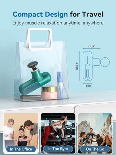 Super Mini Massage Gun, Percussion Deep Tissues Muscle Massager, Compact Sports Travel Massage Gun, Portable Handheld Massager for Office Gifts for Her, Home, Athletes