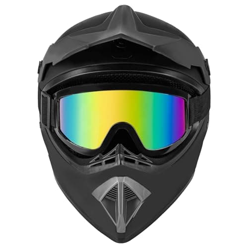 CARTMAN Adult Dirt Bike Helmets Motocross ATV Dirtbike Offroad Full Face Motorcycle Helmet, DOT Approved Matte Black and Blue