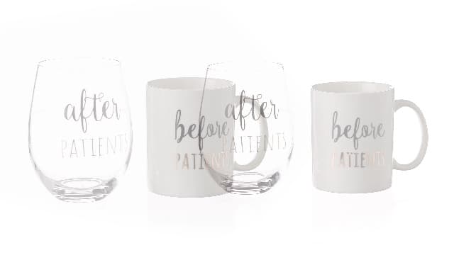 Before Patients, After Patients 11 oz Coffee Mug and 18 oz Stemless Wine Glass Set Gifts Idea for Nurses, Doctors, Hygienists, Physician, Dentists Unique Birthday Graduation Gifts Idea B08LC245C5