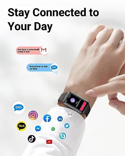 Amzhero Health Fitness Tracker with 24/7 Heart Rate, Blood Oxygen, Blood Pressure, Sleep Tracker, 5ATM Waterproof Activity Trackers with Step Tracker, Pedometer (S & L Bands Included)