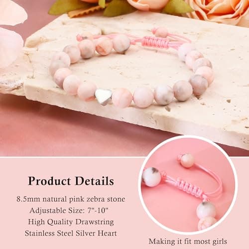 Sereney Birthday Gifts for Girls, Beaded Bracelets as 1 3 4 5 6 7 8 9 10 11 12 13 15 16 Year Old Birthday Gift, Adjustable Stone/Pearl Bracelet as Happy Birthday Gifts for Daughter Granddaughter Niece