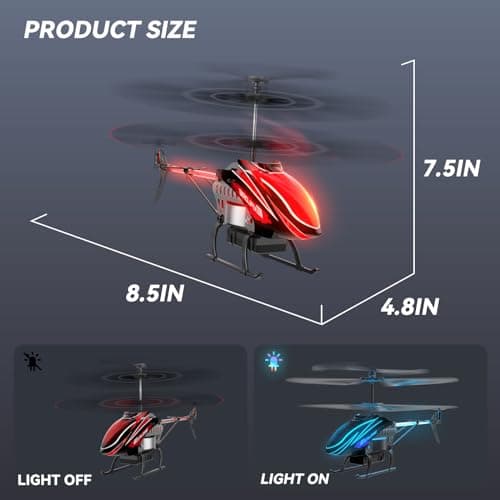 BUSSGO RC Helicopter, Remote Control Helicopter for Kids with 30Mins Flight(2 Batteries), 7+1 LED Light Modes, Altitude Hold, RC Toys for Boys Girls