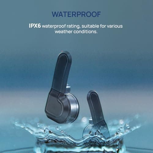 Half Face Motorcycle Helmet Headset, Wireless Bluetooth Headphone for Cycling IPX6 Waterproof AI Voice Assistant Magnetic Install 2 Speaker NO Intercom Function