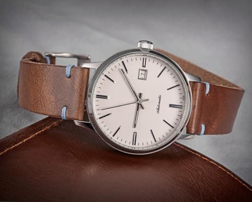 hemsut h Leather Watch Bands for Men, Horween Quick Release Leather Watch Strap Vintage Watch Replacement Wrap of 18mm, 20mm, 22mm