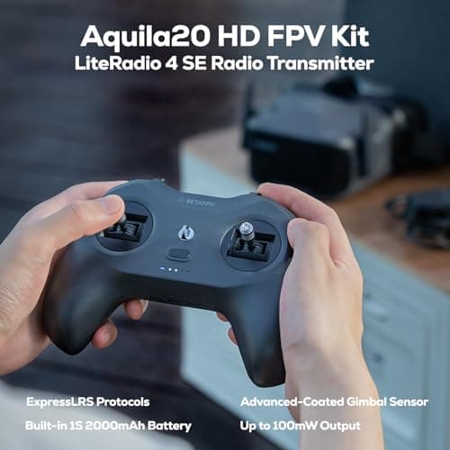 BETAFPV Aquila20 HD FPV Kit with Aquila20 HD Whoop LiteRadio 4 SE Radio Transmitter VR04 HD Goggles Built-in HD Digital VTX P1, Supported 3 Modes 2S Power System FPV Drone Advanced RTF Indoor Outdoor
