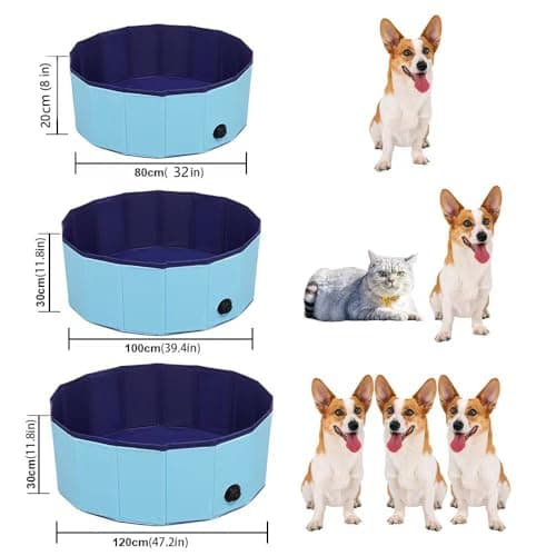 Dog Pool Foldable pet Pool Dog Swimming Pool pet Swimming Pool PVC Non-Slip for All Kinds of Pets (32x8in)