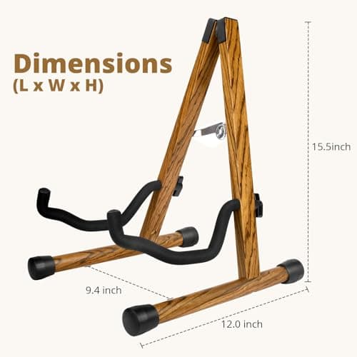 MUSO Guitar Stand,Acoustic Guitar Stand,Wood Classical Electric Guitar Stand,Foldable Bass Guitar Stand,Guitar Accessories also fit Bass,Violin,Ukulele(Zebra)