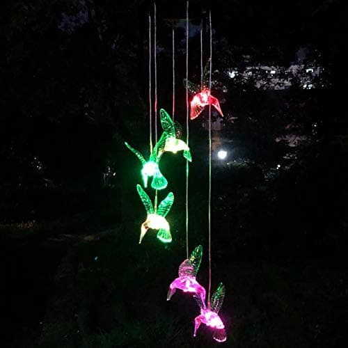 Hummingbird Solar Chimes,Unique Birthday Gifts for Women/Mom/Grandma,Best Idears Grardening B07TLHZJ31