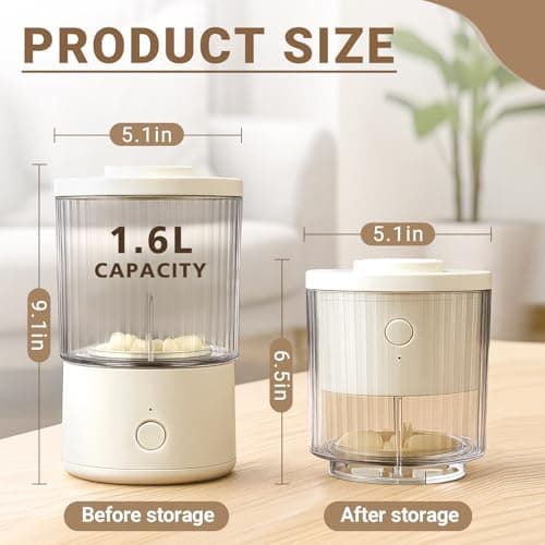 Lounsweer 1.6L Portable Washing Machine Mini Underwear Washer Rechargeable Cordless Foldable USB Charging for Underwear Baby Clothes for Travel Apartment RV