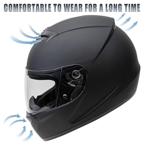 Cartman Full Face Motorbike Helmet - DOT Certified for Racing & Street Bikes, Adult Visor Helmet with Aerodynamic Design
