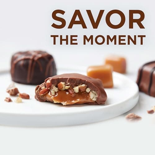 Russell Stover Caramel and Nuts in Milk and Dark Chocolate, Mother's Day Chocolate Gift Box, 9.4 Ounce