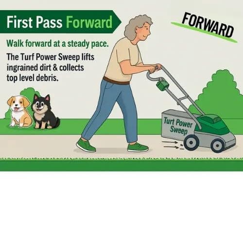 Turf Power Sweep by Turf Product Solutions - Cordless Battery Powered Artificial Grass Power Sweeper