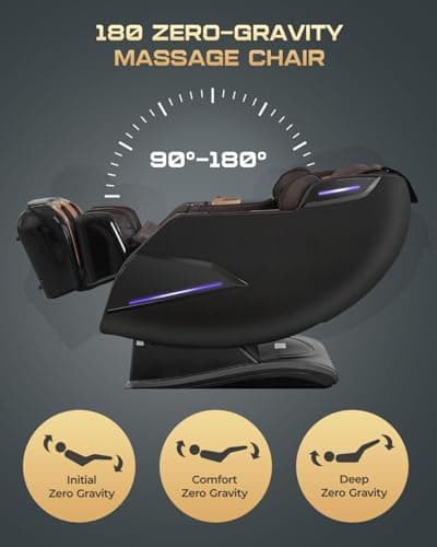 4D Massage Chairs Full Body,Zero Gravity SL-Track Shiatsu Massage Chair Recliner,Core Heating,20 Massage Techniques,Deep Yoga Stretch,Foot Rollers, Ai Voice,Touch Screen,Wireless Charging