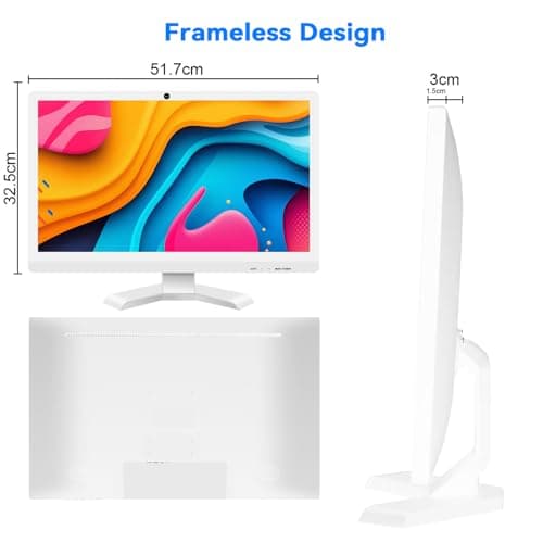22 inch Touch Screen Monitor with Webcam FHD 1920x1080P Computer Monitor FreeSync HDR HDMI Ports Eye Care Frameless VESA Mount