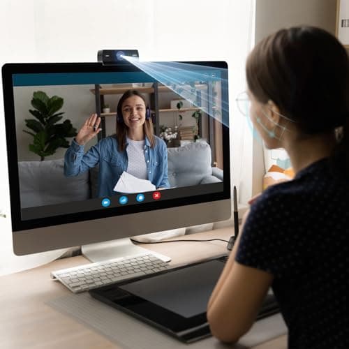 Webcam for PC, HD 1080P USB Plug-and-Play Computer Web Camera, High Definition Webcam for Desktop Laptop, Ideal for Online Class, Video Conference, Live Streaming & Gaming