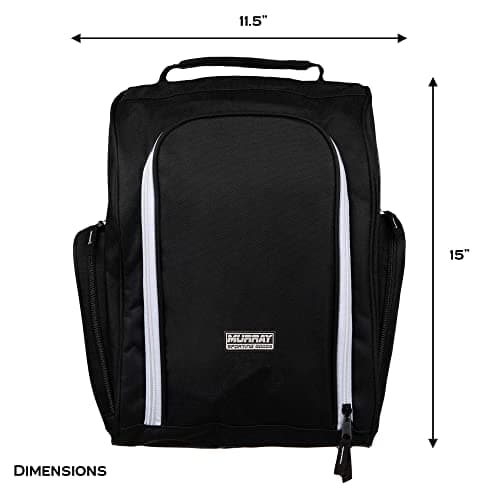 Murray Sporting Goods Golf Shoe Bag for Men and Women - Black Golf Shoe Travel Bag with Side Pockets for Golf Balls, Tees and Other Accessories