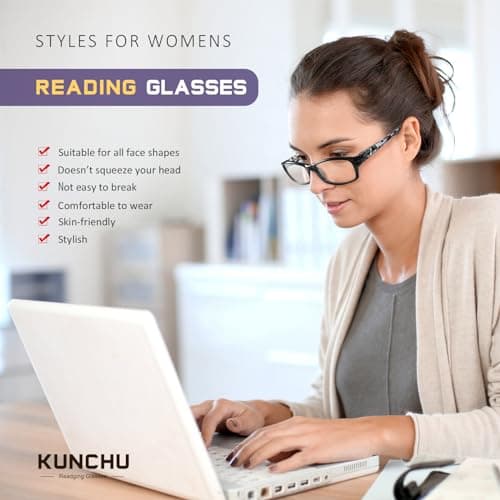 5Pack Reading Glasses for Women - Blue Light Blocking Spring Hinge Computer Readers Anti Glare UV Eyeglasses