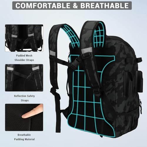 onedayHI Fishing Backpack with Rod Holders,40L Large Water-resistant Fishing Tackle Bag with Cooler,Tackle Box Backpack