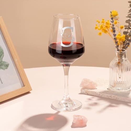 Monogrammed Wine Glass Gifts for Women, Personalized A-Z Wine Glass, Custom Gifts for Women, Unique Birthday Christmas Mother's Day Gift for Her, Mom, Wife, Friends