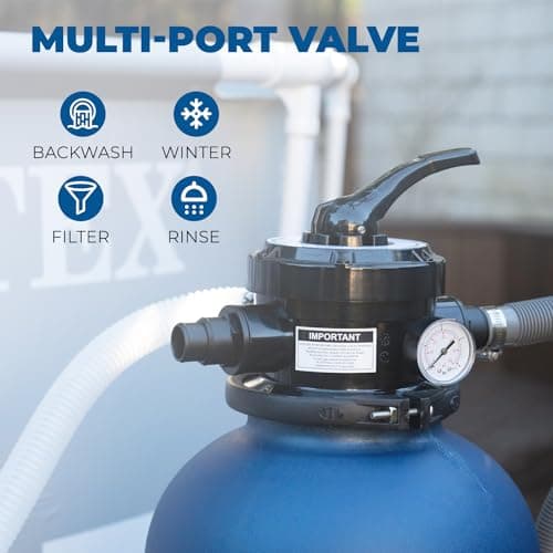 XtremepowerUS 13" Sand Filter 3/4HP Pool Pump 2,400 GPH for Above Ground Swimming Pool Set Multi-Port Valve Up To 10,000 Gallons, 1-1/4"NPT