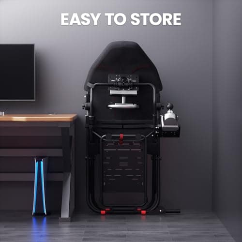 RACGTING Racing Simulator Cockpit for G29/G920/G923, Foldable & Adjustable Racing Seat for Thrustmaster T300RS/248/T-GT II, Fanatec CSL DD/GT DD Pro/ClubSport DD/DD+, MOZA R5, SIMAGIC Alpha Mini
