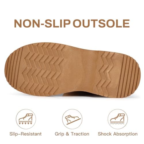 SHIBEVER Women's Snow Boots Winter: Suede Fur Lined Waterproof Anti-Slip Furry Platform Women Ankle Snow Boots