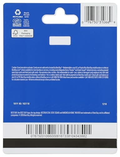 Traditional - $50 Best Buy Physical Gift Card B07RPCG742
