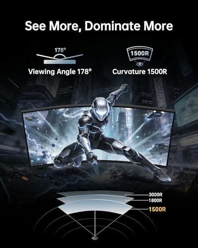 KTC 24 Inch Curved 240Hz Gaming Monitor, FHD 1500R Curved Computer Monitor 1080P, 3000:1 Contrast, Adaptive Sync, HDR, MPRT 1ms, HDMI DisplayPort, Low Blue Light, Tilt, VESA Mount, H24S17P
