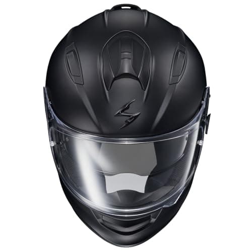 ScorpionEXO Ryzer Full Face Motorcycle Helmet with Pinlock Ready Shield with Integrated Speaker Pockets DOT ECE Approved Solid (Matte Black - X-Large)