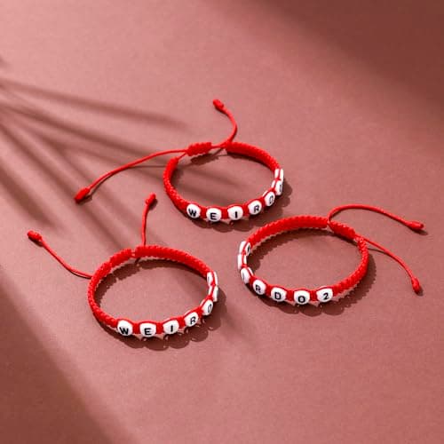 ANZWTLOYY Weirdo BFF Friendship Bracelets for 3 Handmade CHISMOSA Matching String Bracelets for Best Friends Couples Women Men