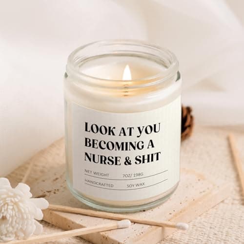 Cool Appreciation/Graduation/Birthday/LPN RN Gifts for Nurses, Nursing Student Gift, Future/New Grad, Nurses Week/Day Gifts Craftique Nurse Gifts for Women Men- Funny Nurse Candle, Nursing School B0DF7HN9CX