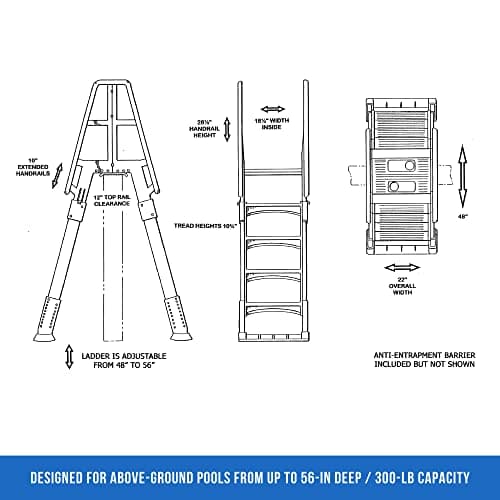Blue Wave Premium A-Frame Above Ground Pool Ladder - Taupe