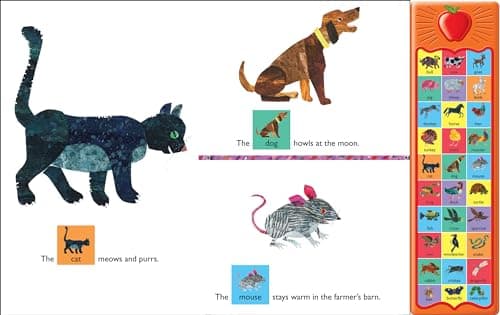 World of Eric Carle, Around the Farm 30-Button Animal Sound Book - Great for First Words - PI Kids 1450805752