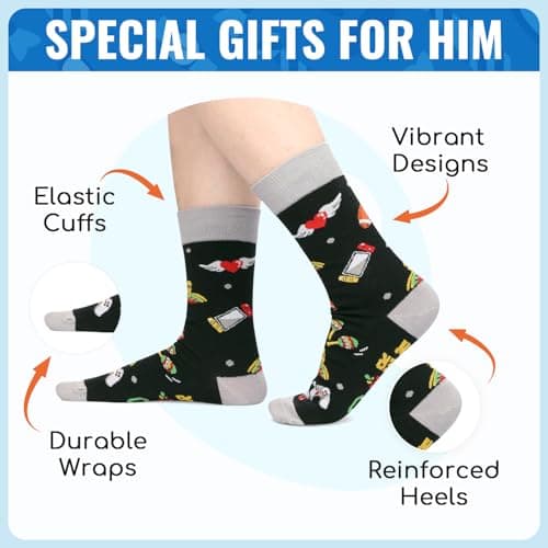 HAPPYPOP Novelty Family Gifts - Gifts for Son Uncle Brother Papa Grandson Nephew, Funny Socks for Him