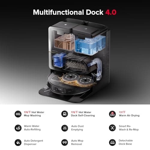 roborock Saros Z70 Robot Vacuum and Mop, OmniGrip Arm, AI-Powered, 22,000Pa Suction, 3.14’’ Ultra Slim, FlexiArm Riser Technology, AdaptiLift Chassis, Obstacle Avoidance, Auto Mop Washing & Drying