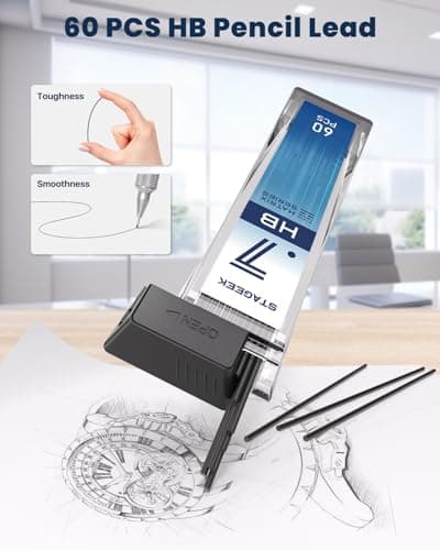 STAGEEK 0.7 mm Mechanical Pencil, Metal Art & Drafting Pencil with Eraser and 60 HB Lead Refills, Professional Drawing Pencil for Artists, Students, School, Office, Writing, Sketching, Drafting(Blue)