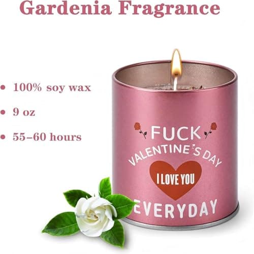 Valentines Galentines Day Gifts for Her Birthday Gifts for Women Friend Wife Girlfriend Girls Romantic Naughty Gift for Her Tin Soy Candles Unique Ideas 9oz Scented Candles