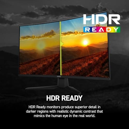 msi MAG 274CF X24 27-inch 1920 x 1080 (FHD) Gaming Monitor, 240Hz, FreeSync Premium, HDR Ready, HDMI, VGA Port, VESA Mountable, Tilt, 4-Side Slim Bezel, 0.5ms, Black