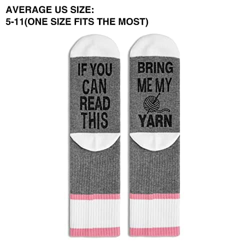 If You Can Read This Socks, Bring Me My Yarn Socks Gifts, Knitting Gifts for Women Mom Grandma on Birthday Christmas