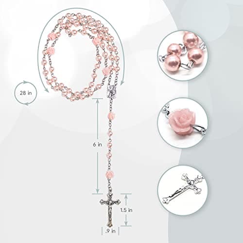 Girls My First Pink Rosary & Keepsake Box, Catholic Baptism Gifts for Baby Girl or Dedication Baptism Gifts for Girl or Kids