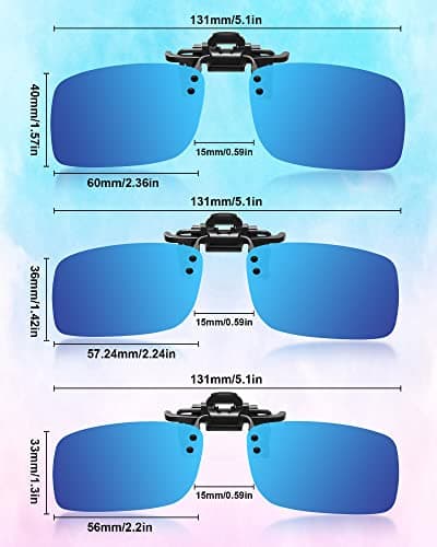 Frienda 5 Pairs Polarized Clip On Sunglasses Rimless Flip Up Anti Glare Driving Glasses