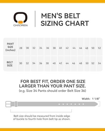 CHAOREN Leather Braided Belts for Men - 1 1/8" Mens Casual Woven Leather Belt for Dress Pant