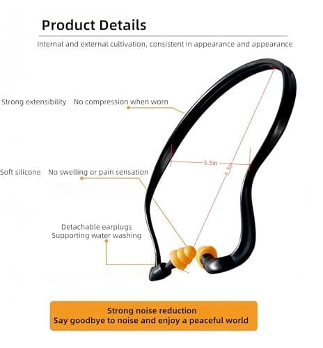 Banded Earplugs for Shooting 29dB NRR - Noise Cancelling Reusable Silicone Ear Plugs for Sleeping, Concerts, Work & Sports - Lightweight 3-Pack (Orange/Blue/Black)