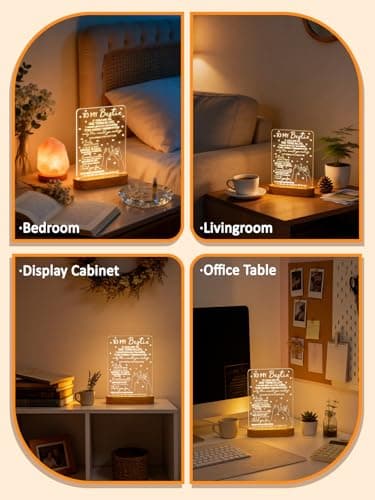 to My Bestie Gifts,3D Illusion Lamp I Love You Friends Night Light for Best Friend Sister Boys & Girls Women BFF Birthday Holiday, Soft Warm White Colors LED Wooden Table Lamp