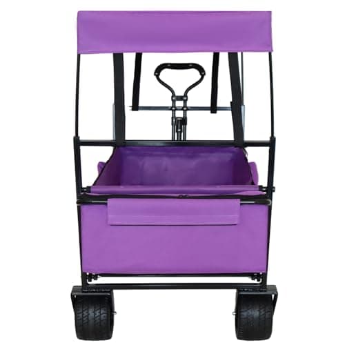 480Lbs Collapsible Wagon with Canopy Steel Large Capacity Camping, Shopping, Sports, Garden Outdoor-Ready