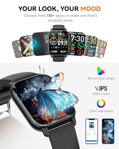 Smart Watches for Men Women(Answer/Make Call), 1.85 inch HD Fitness Tracker Watch with Activity Counter/ Sleep Monitor/ 110+ Sports Modes, IP68 Waterproof Smart Watch for Android iPhone iOS Compatible